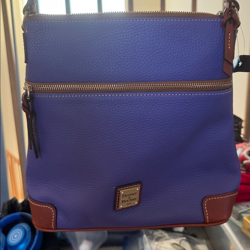 Dooney & Bourke Violet and Tan Shoulder Bag